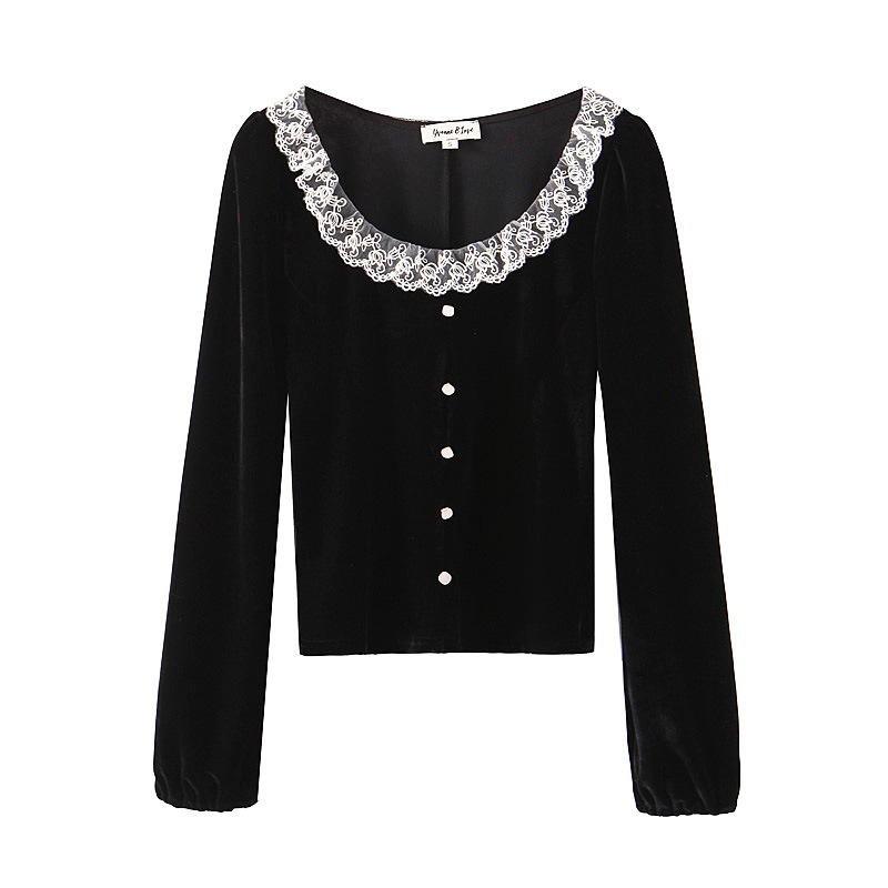 Black Corduroy Blouses 2020 Vintage Lace Patchwork Long Sleeve O-neck Blouse Shirt Korean Style Ladies Tops Blusas Femininas
Black Corduroy Blouses 2020 Vintage Lace Patchwork Long Sleeve O-neck Blouse Shirt Korean Style Ladies Tops Blusas Femininas