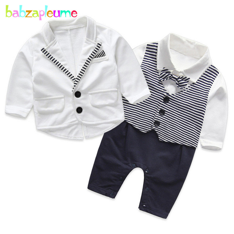 

2Piece/0-24Months/Spring Autumn Baby Boys 1st Birthday Clothes White Gentleman Suits Jackets+Rompers Infant Clothing Sets BC1148, 2pcs