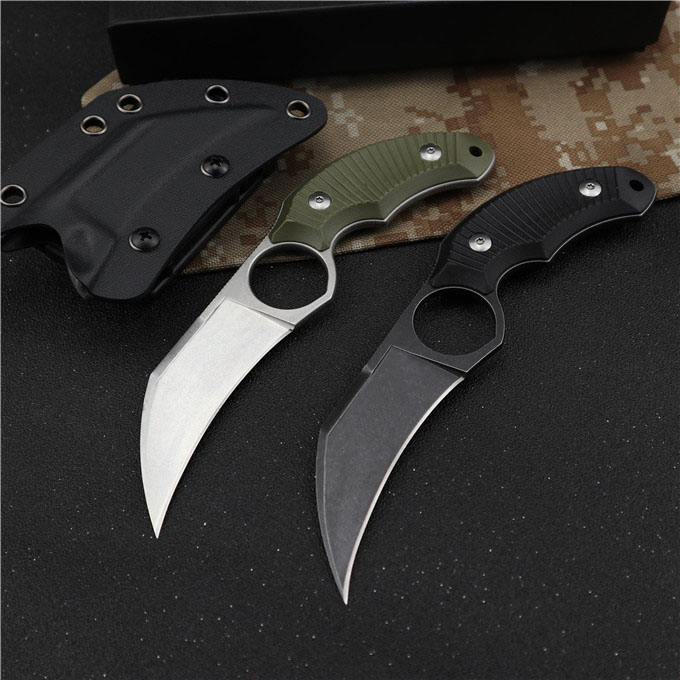 High Quality Fixed Blade Tactical Karambit DC53 Stone Wash Blade Full Tang G10 Handle Claw Knife With Kydex
High Quality Fixed Blade Tactical Karambit DC53 Stone Wash Blade Full Tang G10 Handle Claw Knife With Kydex