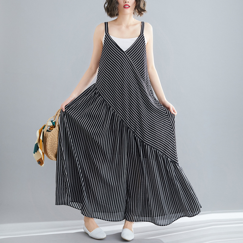 Johnature Jumpsuits Loose Striped Casual Ankle-length Pants Korea Style Sling Wide Leg Pants 2020 New Summer Clothes Jumpsuit, Black
Johnature Jumpsuits Loose Striped Casual Ankle-length Pants Korea Style Sling Wide Leg Pants 2020 New Summer Clothes Jumpsuit, Black