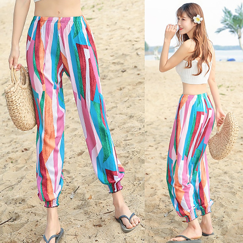 New Harem Gothic Women Pants Thin Section Print Beach Ankle Length Trousers Mid Waist Loose Pant for Female, Blue
New Harem Gothic Women Pants Thin Section Print Beach Ankle Length Trousers Mid Waist Loose Pant for Female, Blue