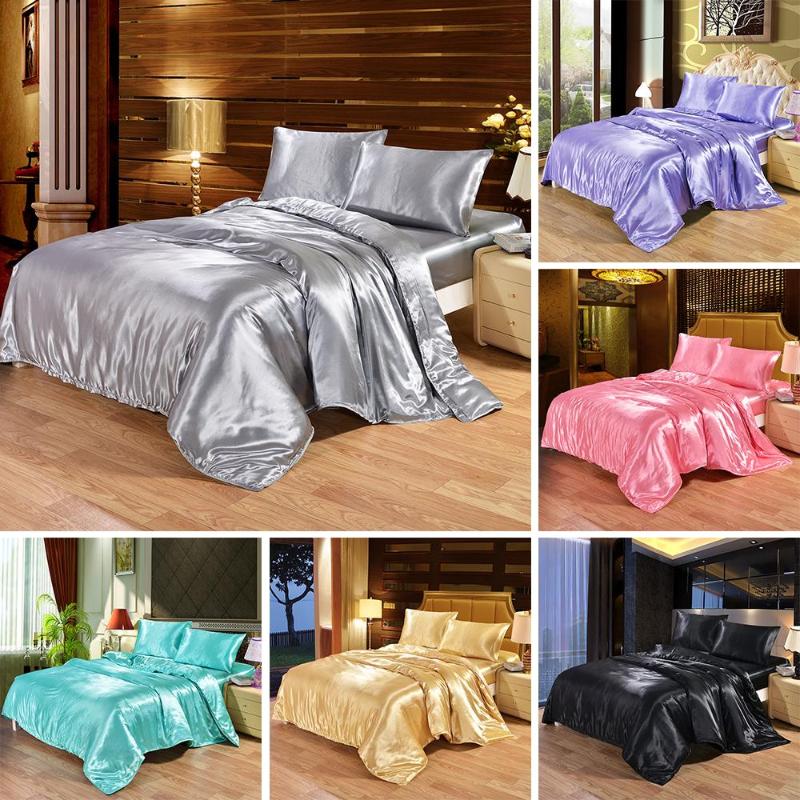 40Satin Silk Bedding Set Luxury Queen King Size Bed Set Quilt Duvet Cover And Pillowcase Bed Linen For Single Double Bedclothes, White
40Satin Silk Bedding Set Luxury Queen King Size Bed Set Quilt Duvet Cover And Pillowcase Bed Linen For Single Double Bedclothes, White