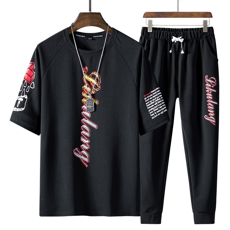 fashion sets of t-shirts + Pants Men's Summer Short Sleeve T Shirts Hip Hop Tops Suit Set Men's Sportswear Clothing, Black
fashion sets of t-shirts + Pants Men's Summer Short Sleeve T Shirts Hip Hop Tops Suit Set Men's Sportswear Clothing, Black
