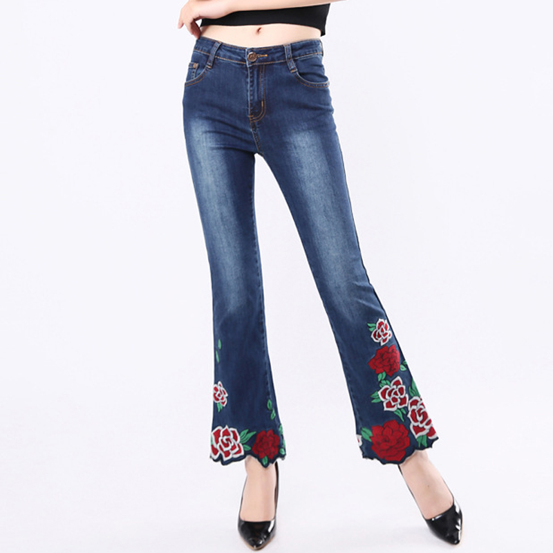 FERZIGE Brand Pants Female 2020 Beautiful Embroidery Flower High Waist Jeans Women Sweet Skinny Flare Pants Blue Plus Size 36, Dark blue
FERZIGE Brand Pants Female 2020 Beautiful Embroidery Flower High Waist Jeans Women Sweet Skinny Flare Pants Blue Plus Size 36, Dark blue