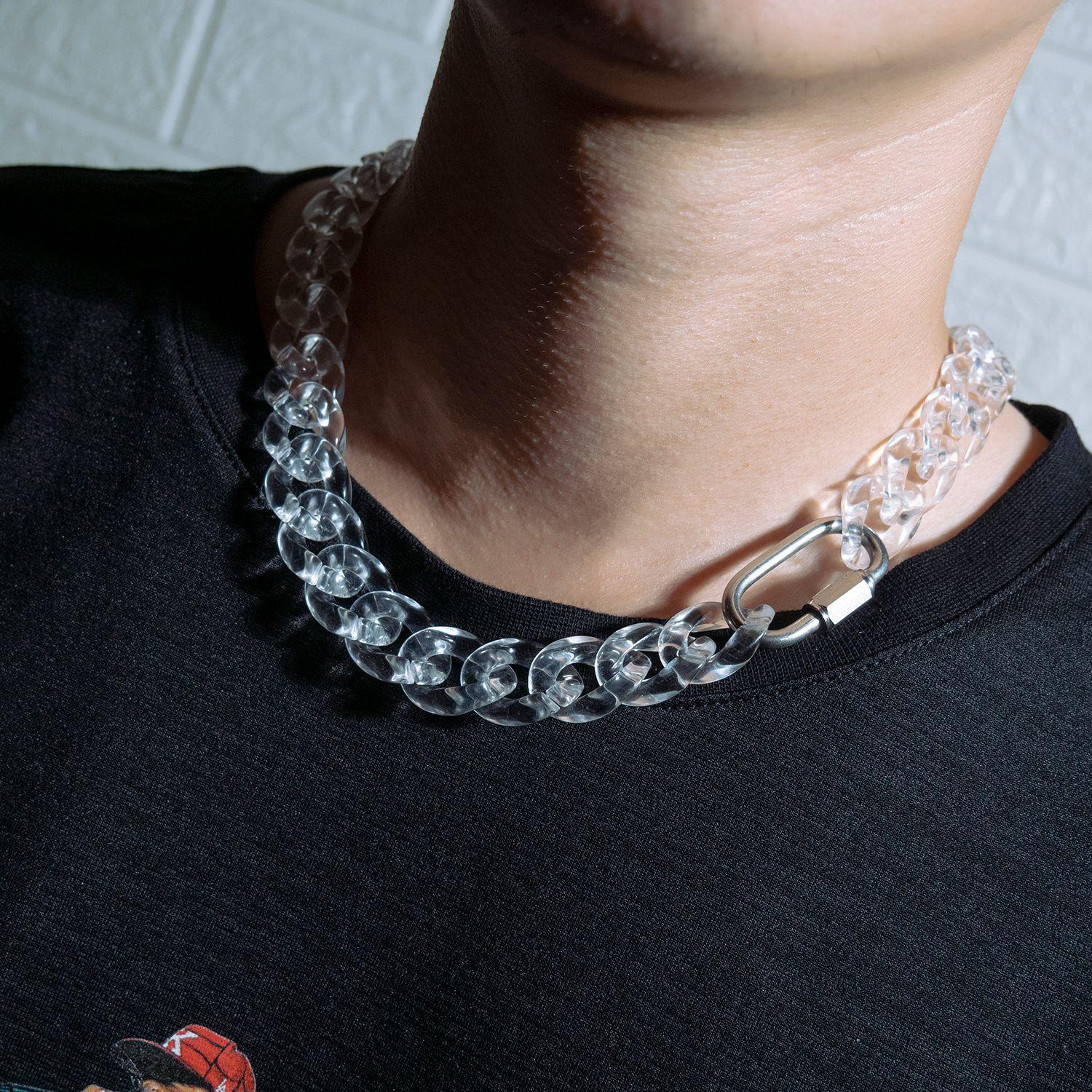 Characteristic Design Transparent Acrylic Cuban Link Chain Hip Hop Men's New Necklace for Party and Club, Silver
Characteristic Design Transparent Acrylic Cuban Link Chain Hip Hop Men's New Necklace for Party and Club, Silver