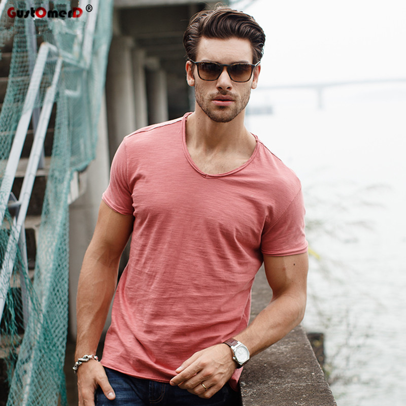 GustOmerD Brand Quality T shirt Men's V-neck Slim Fit Pure Cotton T-shirt Fashion Short Sleeve T shirt Men's Tops Casual Tshirt, Red
GustOmerD Brand Quality T shirt Men's V-neck Slim Fit Pure Cotton T-shirt Fashion Short Sleeve T shirt Men's Tops Casual Tshirt, Red
