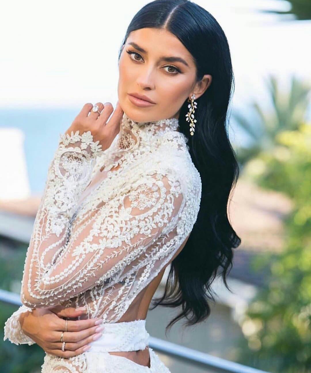 High Collar Dubai Mermaid Dresses 2020 Backless Lace Long Sleeve Beach Wedding Gowns Elegant vestidos de novia