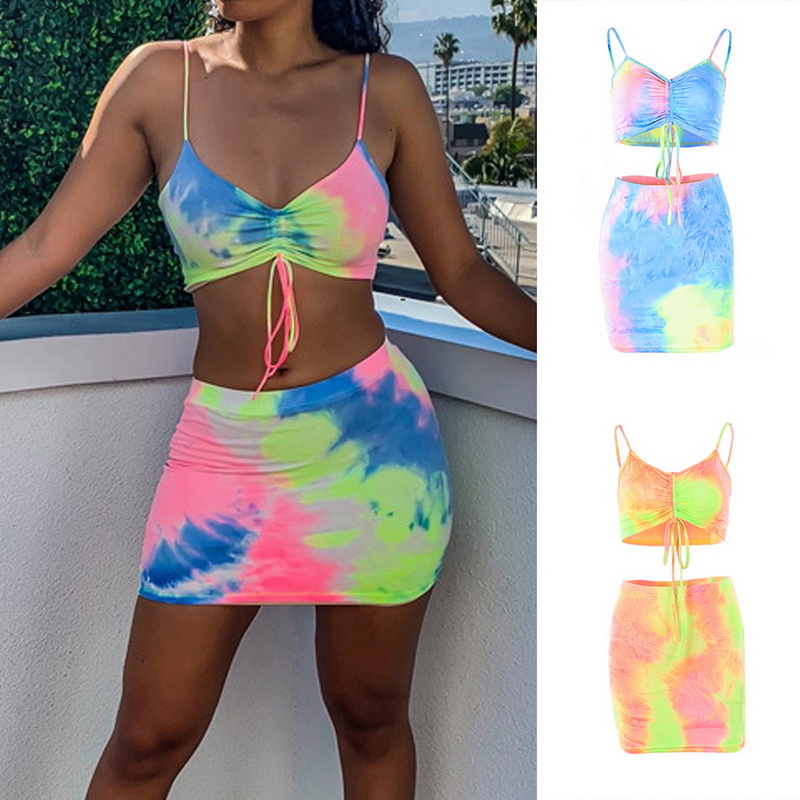 2 Piece Yoga Set Tie-dye Women Strappy Tube Top Skirt Suit High Waisted Summer Clothing Wild Skirt Camisole Set 2020 new mujer, 02
2 Piece Yoga Set Tie-dye Women Strappy Tube Top Skirt Suit High Waisted Summer Clothing Wild Skirt Camisole Set 2020 new mujer, 02
