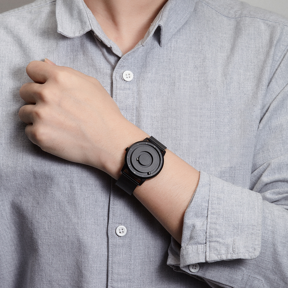 EUTOUR New Innovative Blue Gold Magnetic Metal Multifunctional Watch Men's Fashion Sports Quartz Watch Simple Men's Watch CX200805