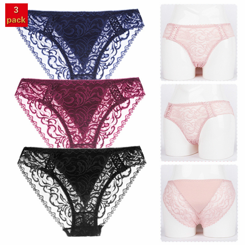 3 Pack Transparent sexy panties fashion lace underwear female solid color temptation lace flower sexy lingerie ladies briefs
3 Pack Transparent sexy panties fashion lace underwear female solid color temptation lace flower sexy lingerie ladies briefs