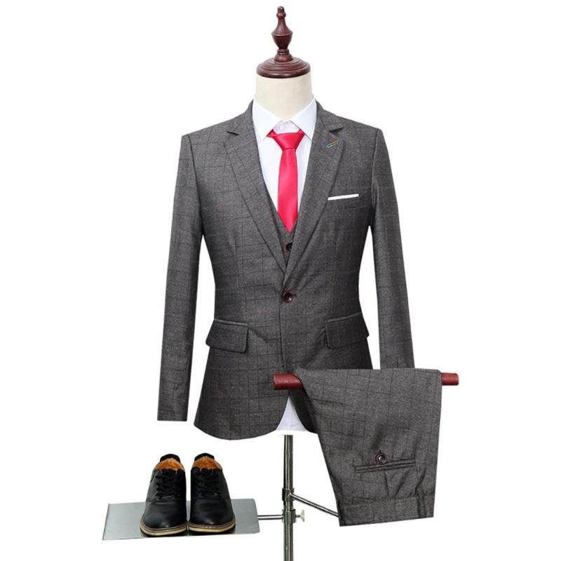 Jacket + Vest + Pants )Men's Fashion Boutique Plaid Wedding Suit Three-piece Male Formal Business Casual Suits, Grey
Jacket + Vest + Pants )Men's Fashion Boutique Plaid Wedding Suit Three-piece Male Formal Business Casual Suits, Grey