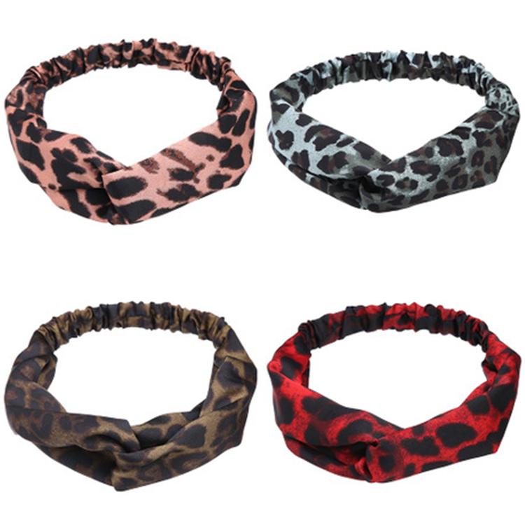 Girl Leopard Headband Yoga Crossed Hair Band Women Twist Accessory Face Headwrap Cloth Fashion Head Band