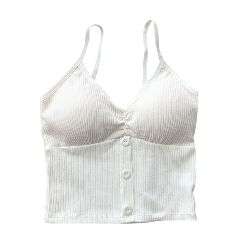 Summer Hot Style Threaded Button V-neck Cotton Vest Comes With A Removable Chest Pad And No Underwear Camisole, Black
Summer Hot Style Threaded Button V-neck Cotton Vest Comes With A Removable Chest Pad And No Underwear Camisole, Black