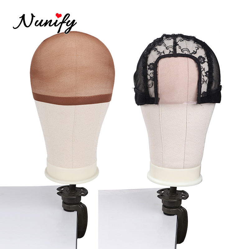 Nunify 21/22/23/24/25Inch Canvas Wig Head And Stand Manikin Head Wigs Mannequin Head Stand Wig Making Kit Hair Extension Holder CX200716