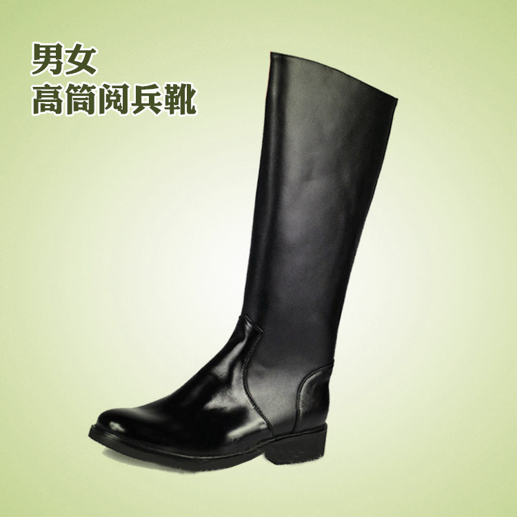 Leather riding boots tall canister boots before the parade knee guard of honor men and women riding, Black
Leather riding boots tall canister boots before the parade knee guard of honor men and women riding, Black