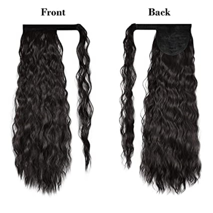 Clip in Ponytail Extension Wrap Around for Women Long Wavy Curly Hair Fluffy Pony Tail 18 Inch