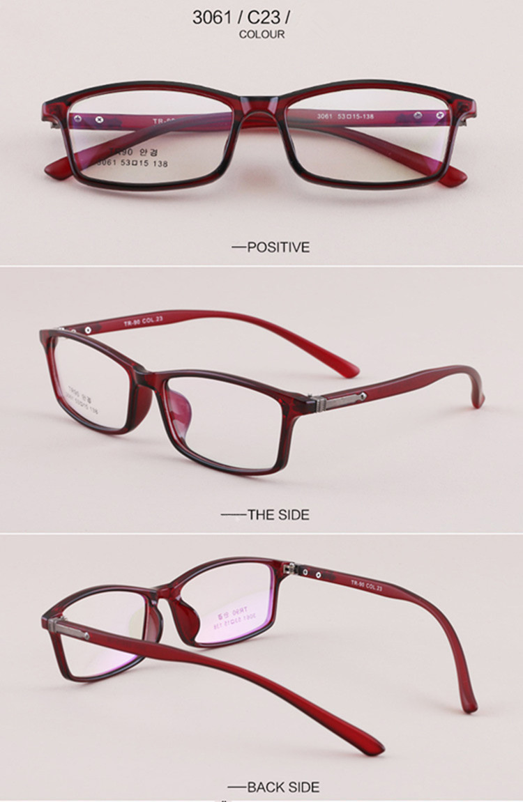 2020 Wholsesale Korea fashion TR90 glasses frame super light optical prescription full-rim glasses 3061 with vintage decoration eyeglasses