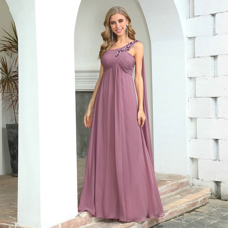 Dusty Pink Bridesmaid Dresses For Women For Weddings Ever Pretty Elegant A Line Appliques Chiffon Wedding Party Dress