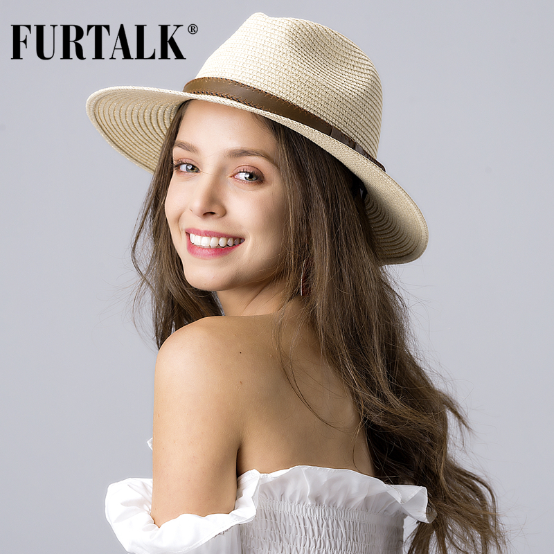 Summer Hat for Women Men Panama Straw Beach Hats Fedora UV Sun Protection Capchapeau femme T200715