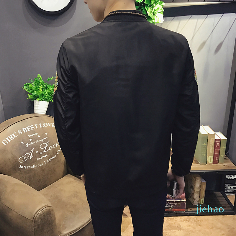 Fashion- Spring Men Bomber Jacket 2020 New Fashion Chinese Long Pao Jackets Men Slim Fit Long Sleeve Casual Coats Windbreaker 5XL-M
