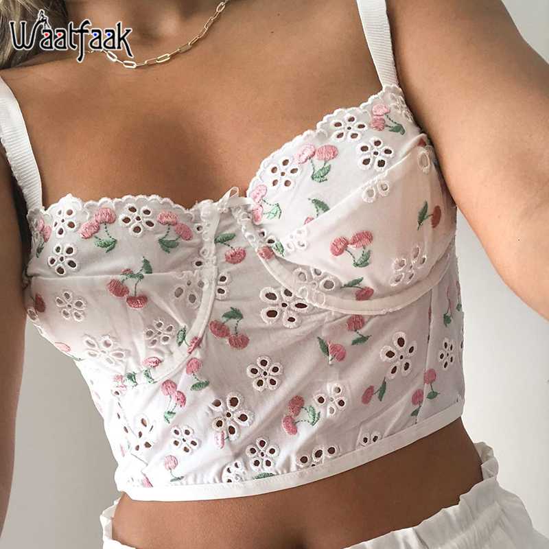 Waatfaak White Cute Embroidery Strawberry Sexy Y2K Top Cropped Women E-girl Hollow Out Kawaii Spaghetti Straps Top Sexy Casual
Waatfaak White Cute Embroidery Strawberry Sexy Y2K Top Cropped Women E-girl Hollow Out Kawaii Spaghetti Straps Top Sexy Casual