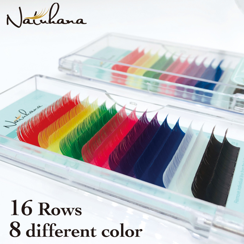 NATUHANA 16lines Mix Color Eyelash Extension Individual Mink Fake Rainbow Colored Eyelashes Natural Soft Colorful False Lashes
NATUHANA 16lines Mix Color Eyelash Extension Individual Mink Fake Rainbow Colored Eyelashes Natural Soft Colorful False Lashes
