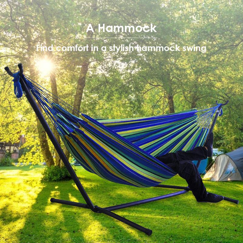 Outdoor Large Hammock Portable Indoors Double Hammock Camping Sleeping Stripe Canvas Hanging Bed Chair Garden Swing
Outdoor Large Hammock Portable Indoors Double Hammock Camping Sleeping Stripe Canvas Hanging Bed Chair Garden Swing