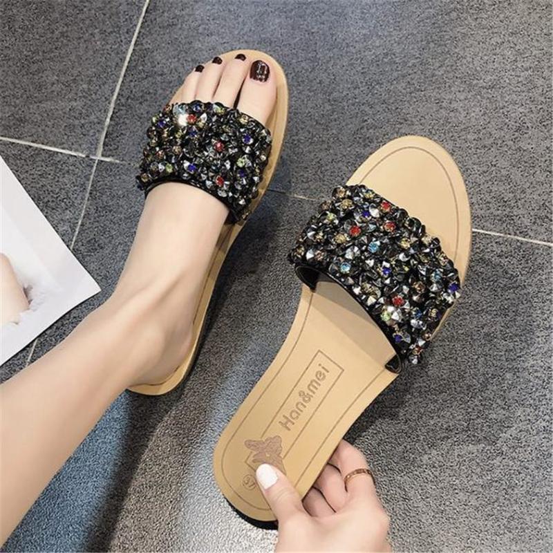 Summer slippers outdoor flat bottom non-slip beach sandals rhinestones out sandals women wear a word drag, Style3 gray
Summer slippers outdoor flat bottom non-slip beach sandals rhinestones out sandals women wear a word drag, Style3 gray
