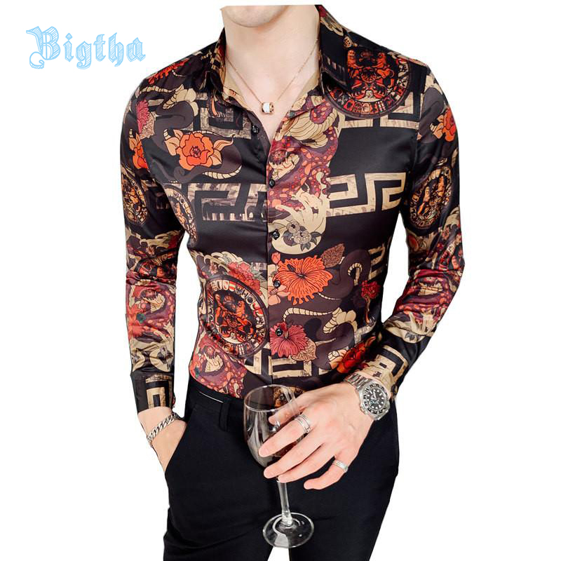16 color Gold Print Shirt Men Camisa Masculina Long Sleeve Four Slim Fit Casual Shirts Summer Brand New Mens Club Social Top 4XL, White;black
16 color Gold Print Shirt Men Camisa Masculina Long Sleeve Four Slim Fit Casual Shirts Summer Brand New Mens Club Social Top 4XL, White;black