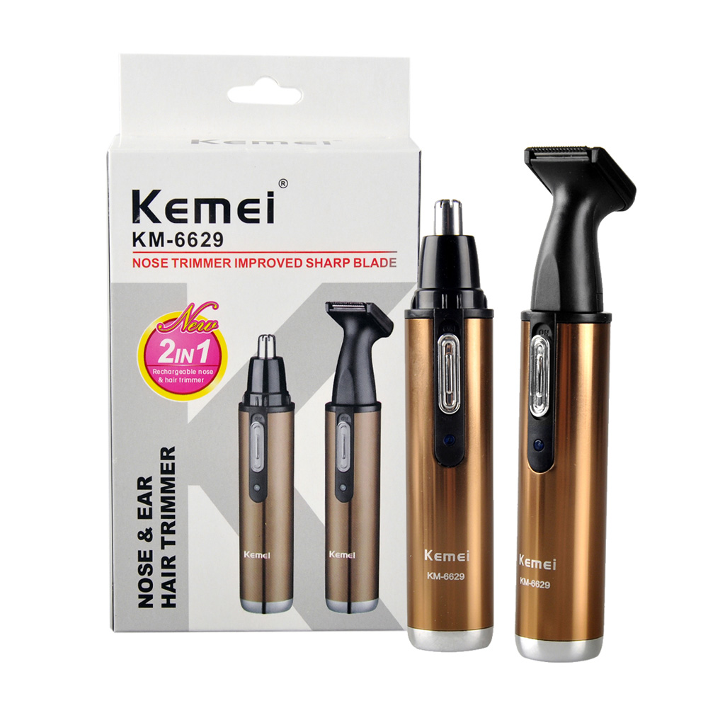 

Kemei KM-6629 2 in 1 Nose Ear Shaving Trimmer Electric Shaving For Ear Care Man and Woman Women Safe Face Care Electric Nose Ear Trimmers