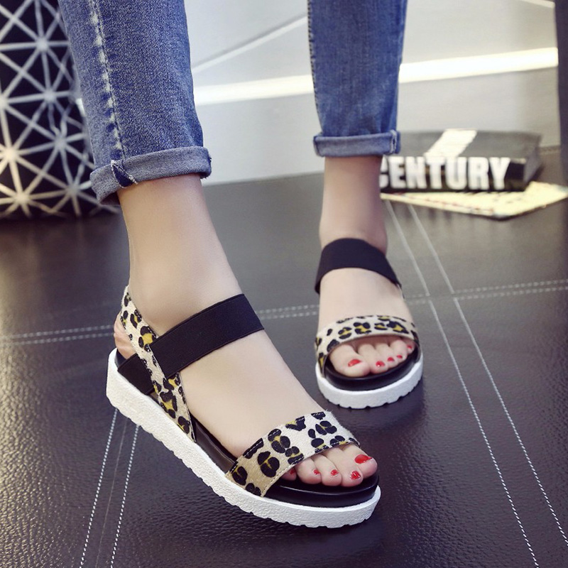 Ladies Leopard Sandals Woman Summer Toe Fashion Women Casual Gladiator Elastic Band Women's Peep Flat Platform Female Shoes 2020, Black
Ladies Leopard Sandals Woman Summer Toe Fashion Women Casual Gladiator Elastic Band Women's Peep Flat Platform Female Shoes 2020, Black