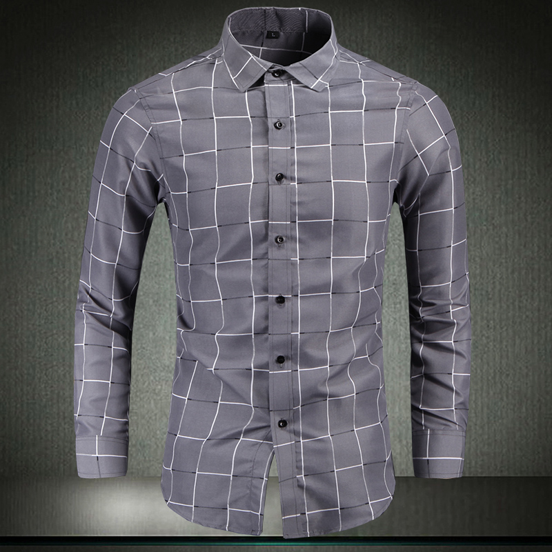 New High-end Fashion Men Plaid lapel Clothes Slim Men Long Sleeve Shirt clothes Cotton Casual Business male Shirt Plus Size 7XL, Grey
New High-end Fashion Men Plaid lapel Clothes Slim Men Long Sleeve Shirt clothes Cotton Casual Business male Shirt Plus Size 7XL, Grey