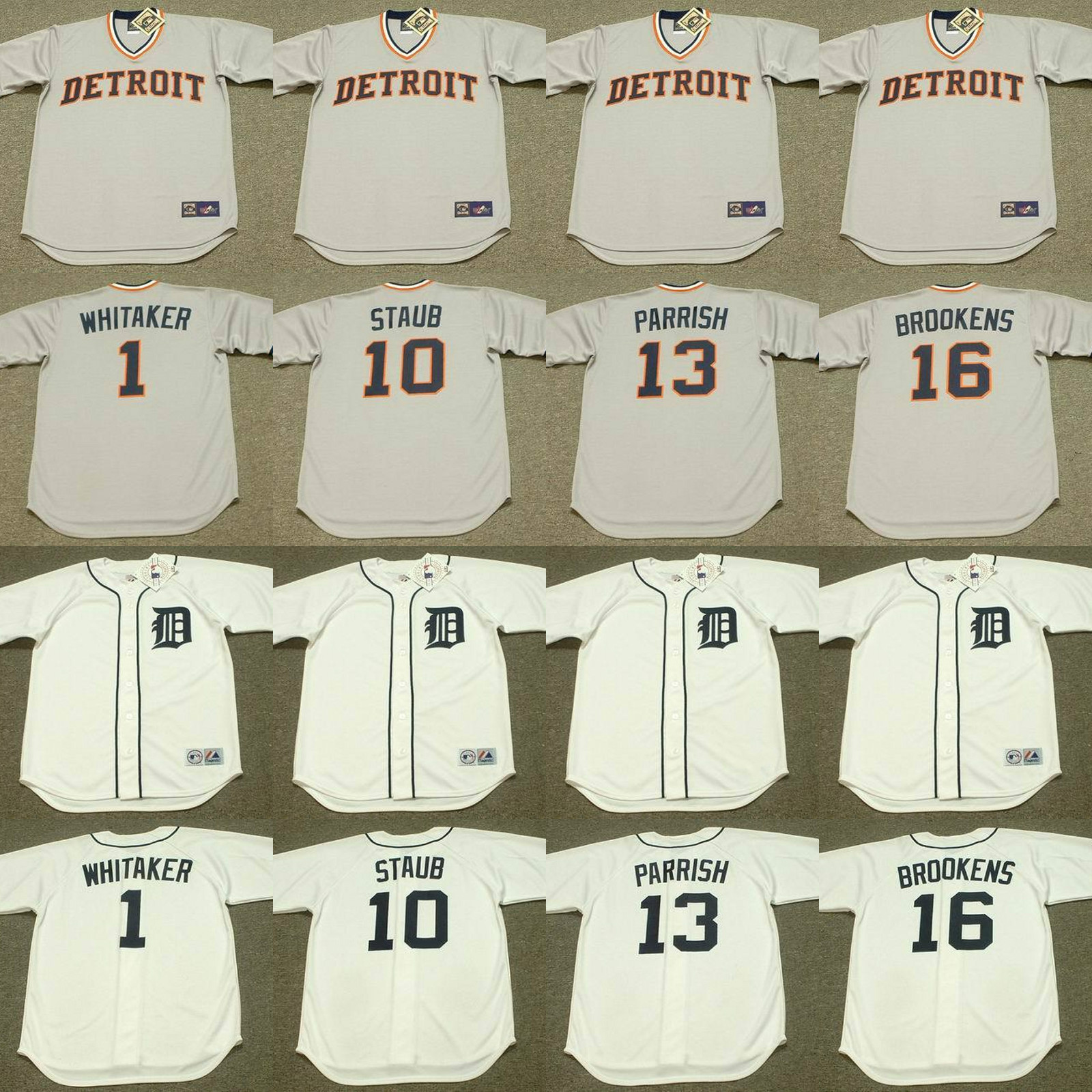 Detroit 10 RUSTY STAUB 13 LANCE PARRISH 1 LOU WHITAKER 16 TOM BROOKENS baseball jersey stitched
Detroit 10 RUSTY STAUB 13 LANCE PARRISH 1 LOU WHITAKER 16 TOM BROOKENS baseball jersey stitched