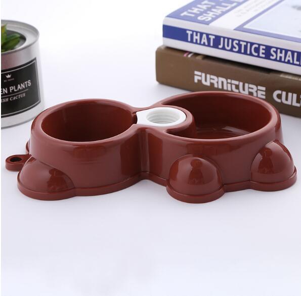 Pet Products Plastic Pet Bowl Environmental Protection Non-toxic Dog Drinking Double Bowl Tableware Pet Feeding Tool CCA9652