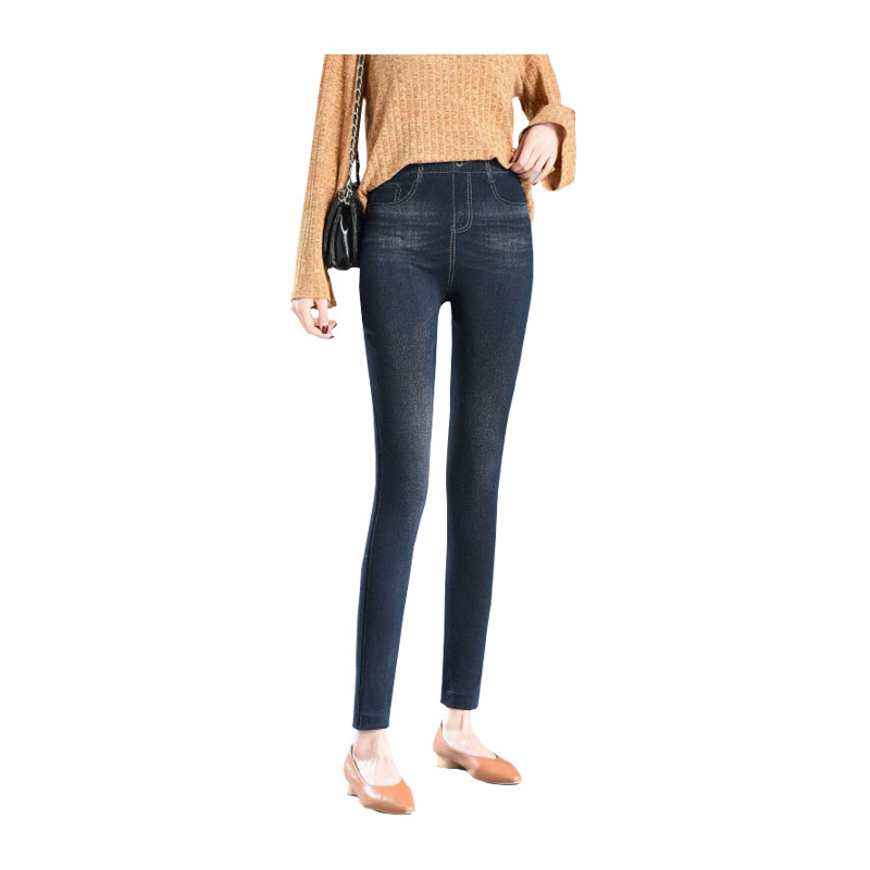 Slim Women Oversized Casual Faux Denim Jeans Print Leggings Strechy Pencil Pants, Black
Slim Women Oversized Casual Faux Denim Jeans Print Leggings Strechy Pencil Pants, Black