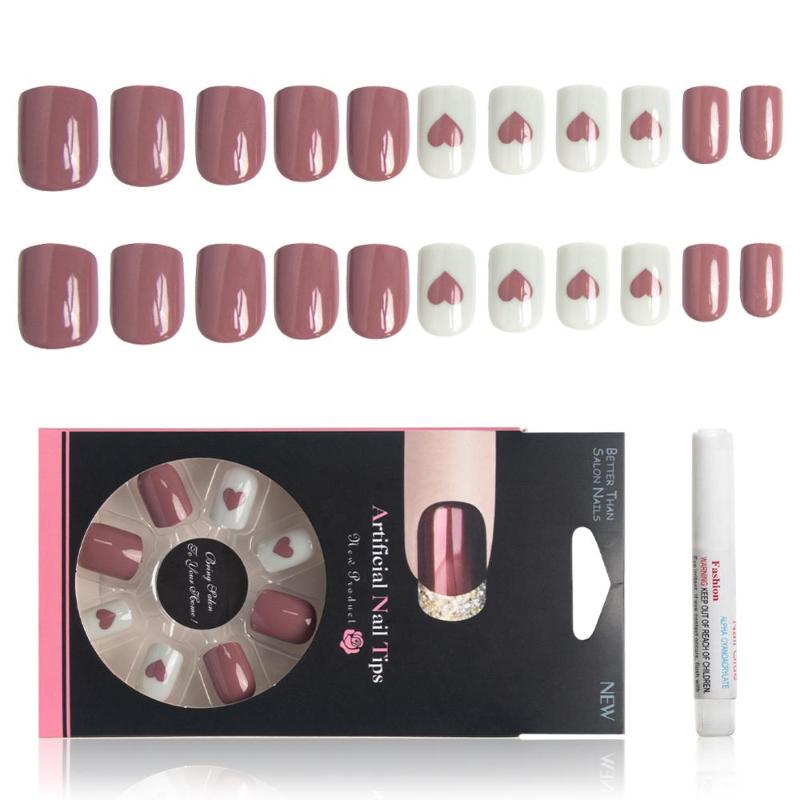Reusable False Nail Tips Mix Color 24 Pcs/Box Artificial Fake Nails Heart-shaped Acrylic Press On Nails With Glue, 1 box
Reusable False Nail Tips Mix Color 24 Pcs/Box Artificial Fake Nails Heart-shaped Acrylic Press On Nails With Glue, 1 box