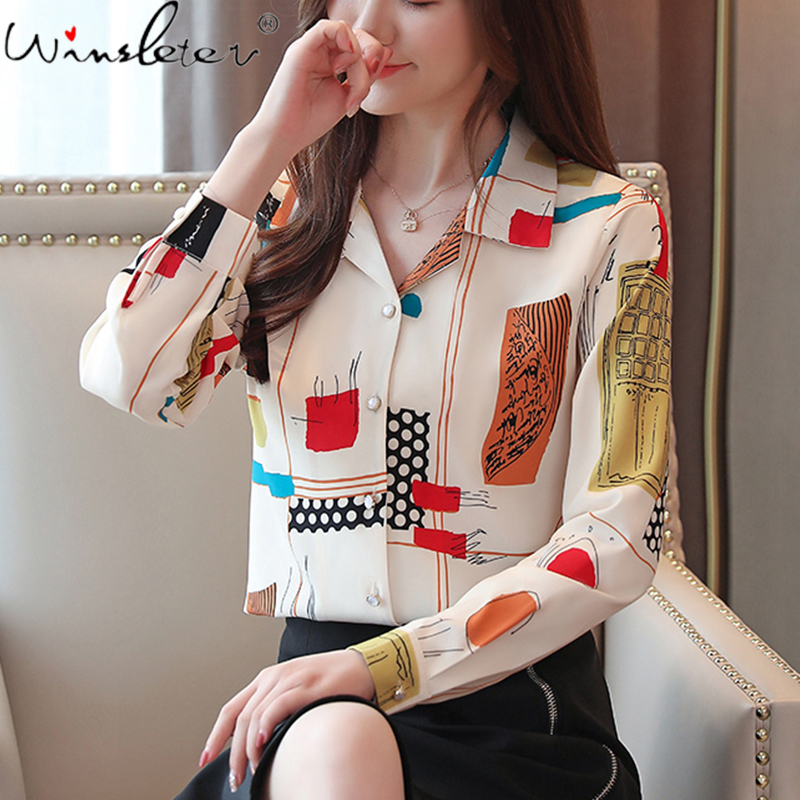 Print Woman Chiffon Shirts 2020 Autumn Turn-down Collar Full Sleeve Women Blouses Fashion Single-breasted Tops T07713K
Print Woman Chiffon Shirts 2020 Autumn Turn-down Collar Full Sleeve Women Blouses Fashion Single-breasted Tops T07713K
