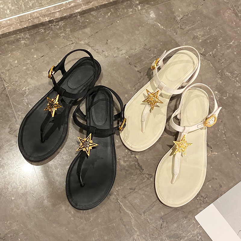 Buckle T Strap Women Sandals Open Toe Summer Flip Flop Thong Sandals Black Low Heel Beach Shoes White Cloth Design Shoes, As pic
Buckle T Strap Women Sandals Open Toe Summer Flip Flop Thong Sandals Black Low Heel Beach Shoes White Cloth Design Shoes, As pic