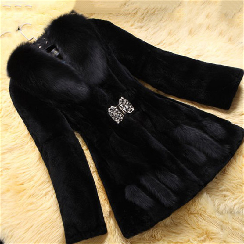 6XL Large Size Womens Fashionable Fur Coat Winter New Women Artificial Fur Long Section Leisure Mink Fur Coat A1475 T200507