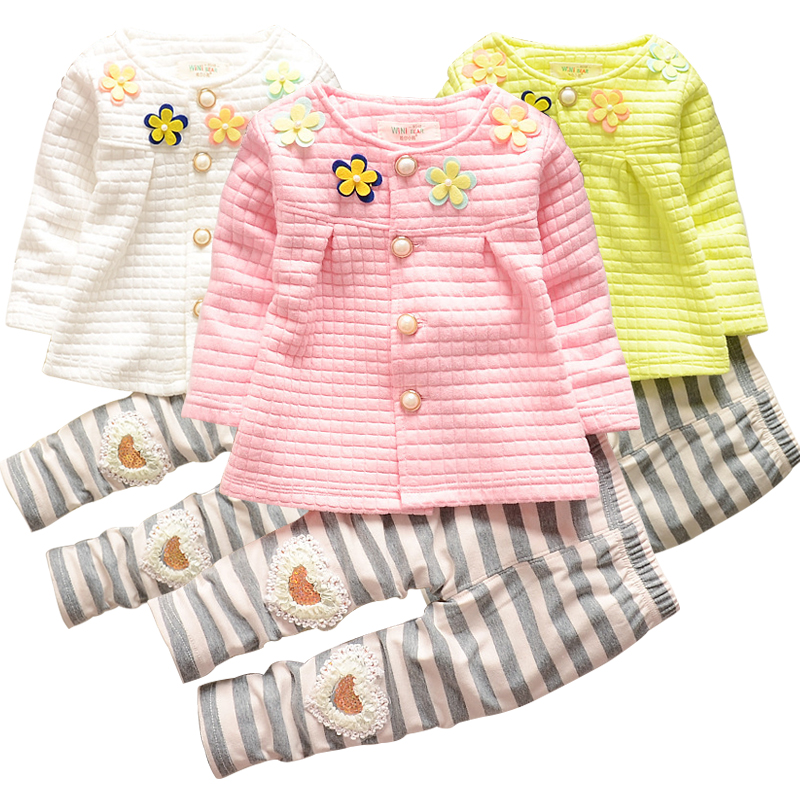 Baby girl clothes cotton two-piece suit cartoon flower stripe print baby clothes casual button cardigan suit, White
Baby girl clothes cotton two-piece suit cartoon flower stripe print baby clothes casual button cardigan suit, White