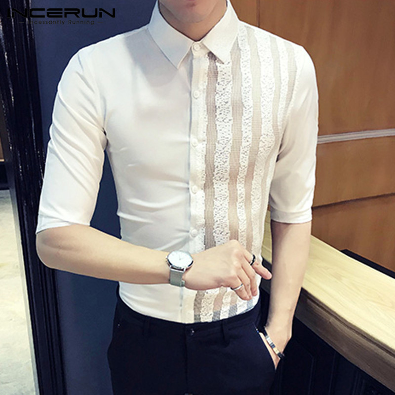INCERUN Men Fashion Patchwork Shirts Casual Half Sleeve Lapel Camisa Solid Color Party Nightclub Blusa Man Comfy Dress Shirt 5XL, Black
INCERUN Men Fashion Patchwork Shirts Casual Half Sleeve Lapel Camisa Solid Color Party Nightclub Blusa Man Comfy Dress Shirt 5XL, Black