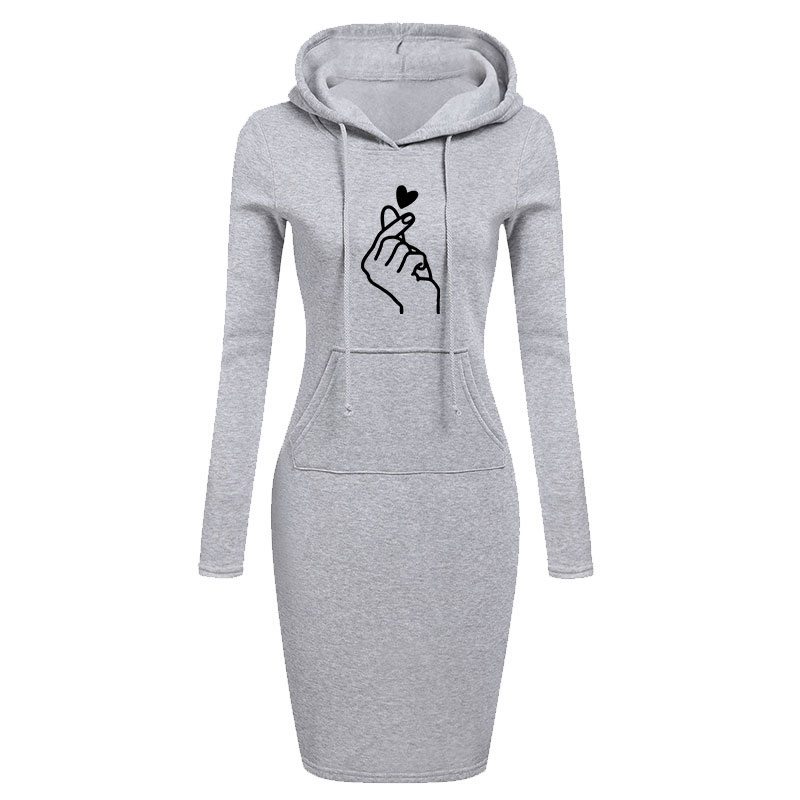 Newest Fashion Women Print Hoodie Dress Autumn Winter Long Sleeve Sweatshirt Long Style Hooded Pullover, Grey
Newest Fashion Women Print Hoodie Dress Autumn Winter Long Sleeve Sweatshirt Long Style Hooded Pullover, Grey