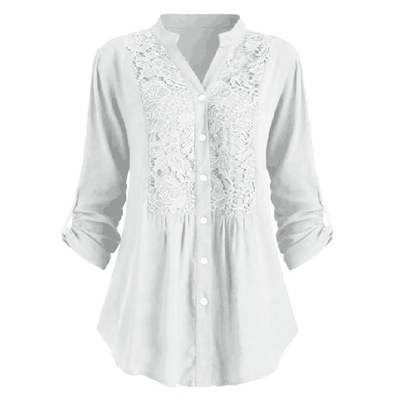Lace Flowers Blouses Women Summer New V-Neck Long Sleeve Shirts Lady Female Casual Loose Solid Color Button Tops Plus Size S-5XL, Green
Lace Flowers Blouses Women Summer New V-Neck Long Sleeve Shirts Lady Female Casual Loose Solid Color Button Tops Plus Size S-5XL, Green