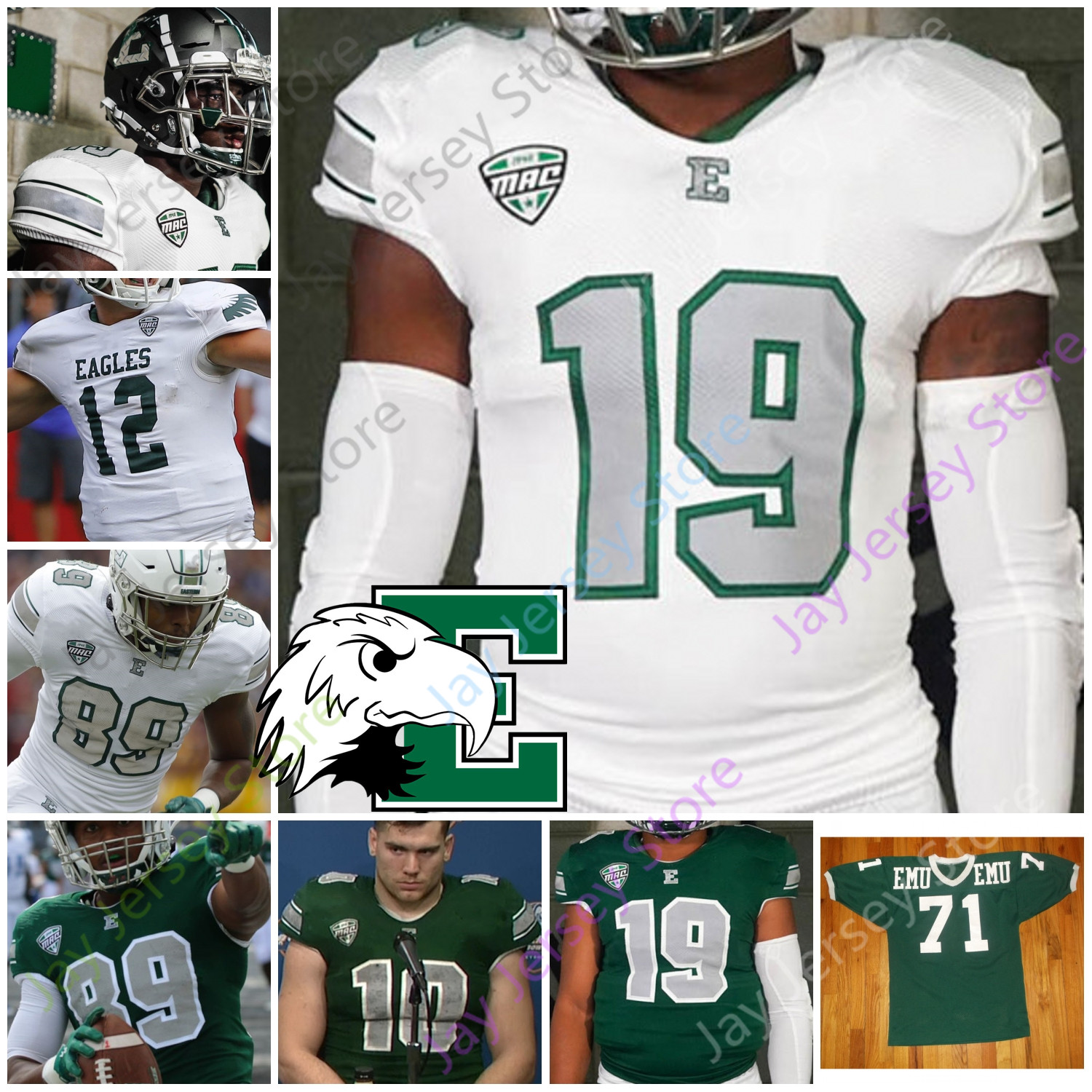 Custom Eastern Michigan EMU Football Jersey NCAA College Maxx Crosb Mike Glass III Shaq Vann Arthur Jackson III Quian Williams Mathew Sexton, White i
Custom Eastern Michigan EMU Football Jersey NCAA College Maxx Crosb Mike Glass III Shaq Vann Arthur Jackson III Quian Williams Mathew Sexton, White i