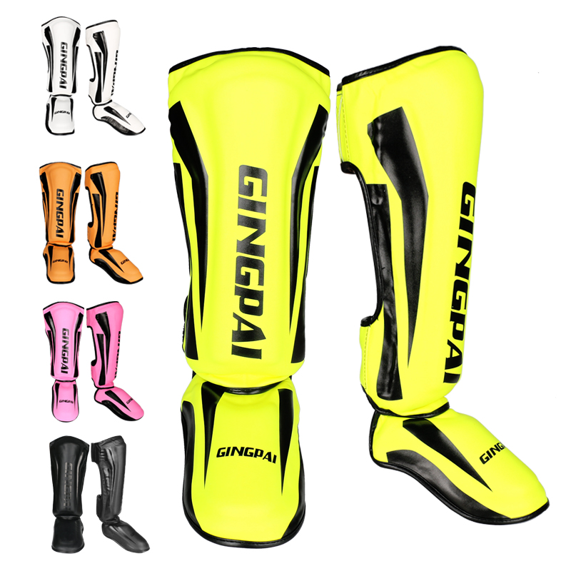 Youth/Adult Kids Boxing Shin Guards Instep Kickboxing Ankle Support Equipment Karate Protectors Sanda Muay Thai Leggings DEO