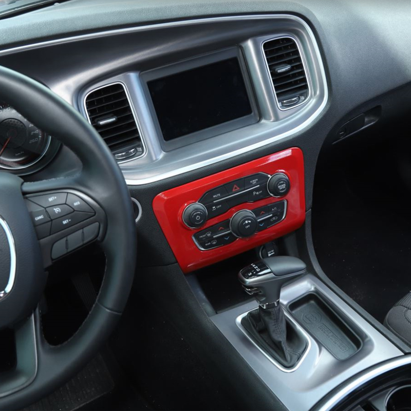 ABS Car Air Conditioner Switch Panel Cover for Dodge Charger 2015-2020 Factory Outlet Volume Button Trim Red