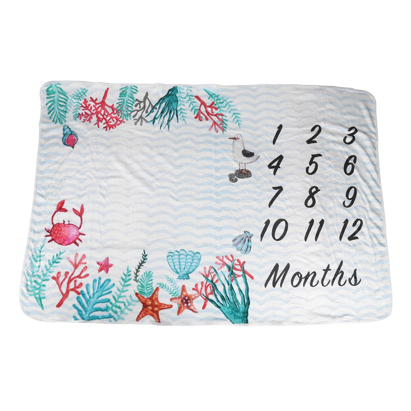 Large baby milestone blanket soft Flannel newborn baby bath towel blanket stroller package photography props Shell crab, White
Large baby milestone blanket soft Flannel newborn baby bath towel blanket stroller package photography props Shell crab, White