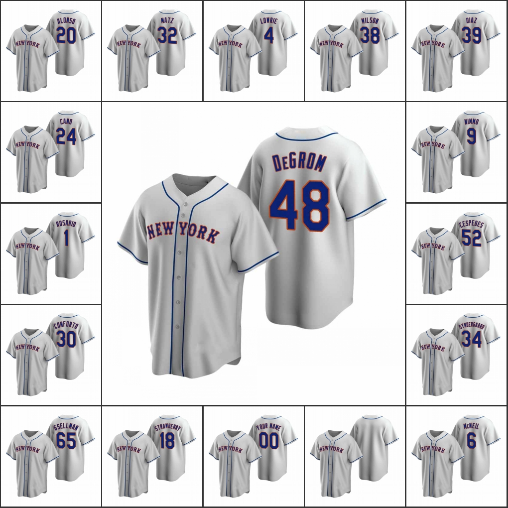 New York Mets #48 Jacob deGrom 34 Noah Syndergaard 18 Darryl Strawberry Men Women Youth Custom Gray Replica Road Jersey
New York Mets #48 Jacob deGrom 34 Noah Syndergaard 18 Darryl Strawberry Men Women Youth Custom Gray Replica Road Jersey