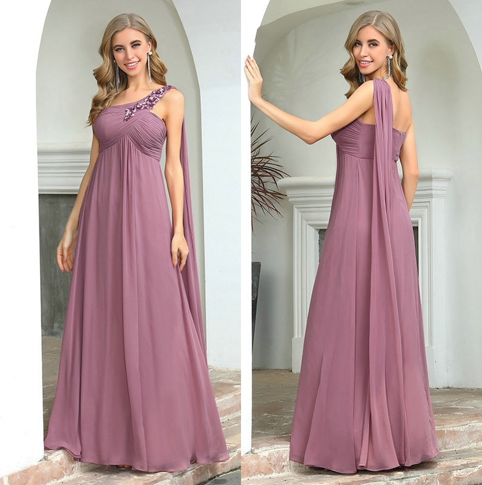 Dusty Pink Bridesmaid Dresses For Women For Weddings Ever Pretty Elegant A Line Appliques Chiffon Wedding Party Dress