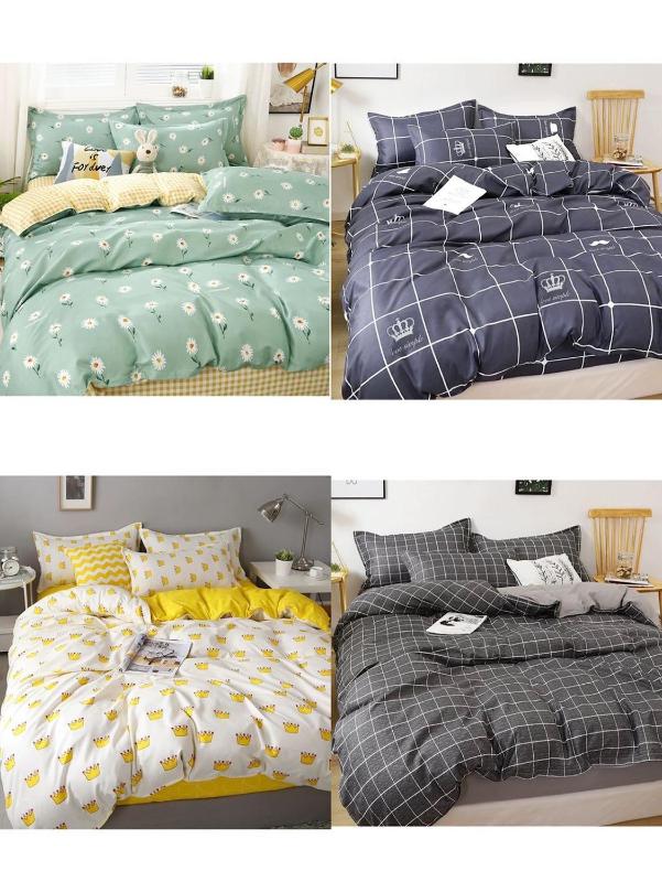 Double-sided Bed Cover Simple Style Bedding Cover Quilt Pillowcase Bed Sheet Set Of 4, 010
Double-sided Bed Cover Simple Style Bedding Cover Quilt Pillowcase Bed Sheet Set Of 4, 010